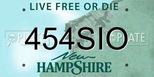 454SIO New Hampshire License Plate