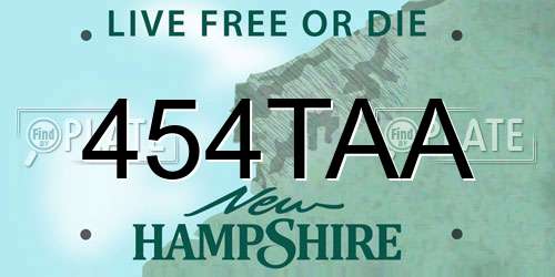 454TAA New Hampshire License Plate