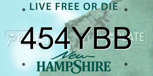 454YBB New Hampshire License Plate