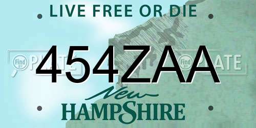 454ZAA New Hampshire License Plate