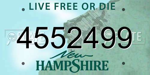 4552499 New Hampshire License Plate