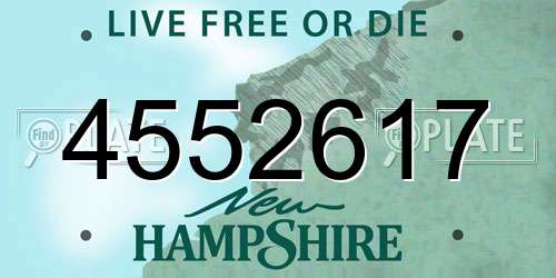 4552617 New Hampshire License Plate