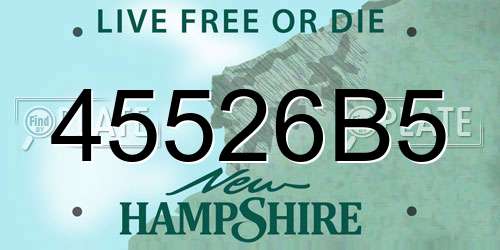45526B5 New Hampshire License Plate