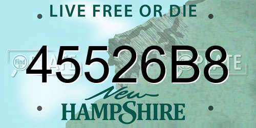 45526B8 New Hampshire License Plate