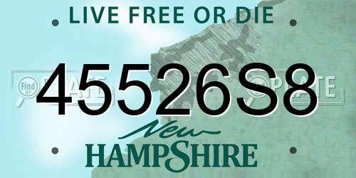 45526S8 New Hampshire License Plate