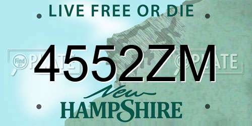 4552ZM New Hampshire License Plate