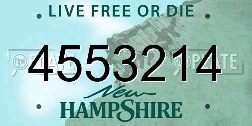 4553214 New Hampshire License Plate