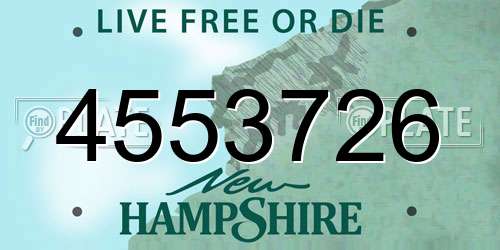 4553726 New Hampshire License Plate