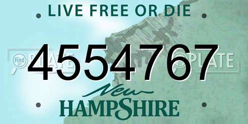 4554767 New Hampshire License Plate