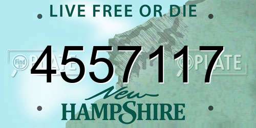 4557117 New Hampshire License Plate