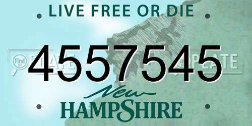 4557545 New Hampshire License Plate
