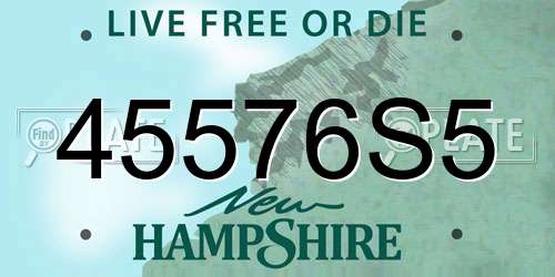 45576S5 New Hampshire License Plate