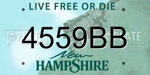 4559BB New Hampshire License Plate