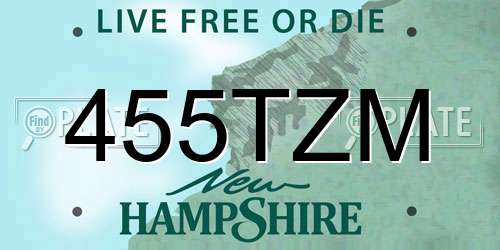 455TZM New Hampshire License Plate