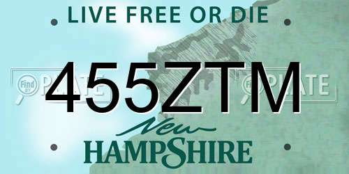 455ZTM New Hampshire License Plate