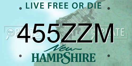 455ZZM New Hampshire License Plate