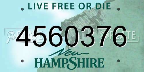 4560376 New Hampshire License Plate