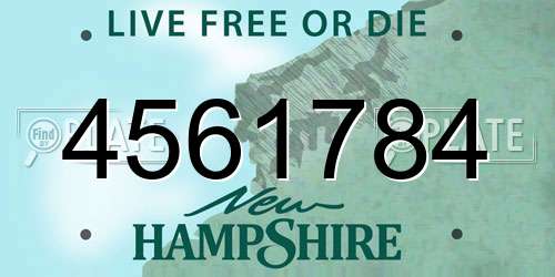 4561784 New Hampshire License Plate
