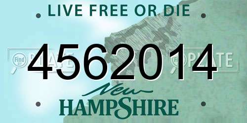 4562014 New Hampshire License Plate