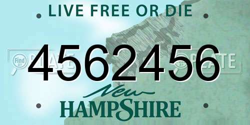 4562456 New Hampshire License Plate