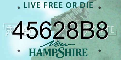 45628B8 New Hampshire License Plate