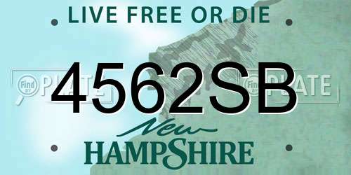 4562SB New Hampshire License Plate
