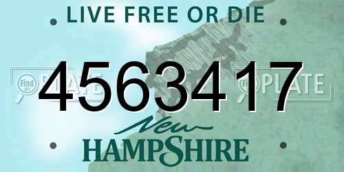 4563417 New Hampshire License Plate