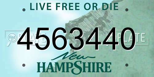 4563440 New Hampshire License Plate