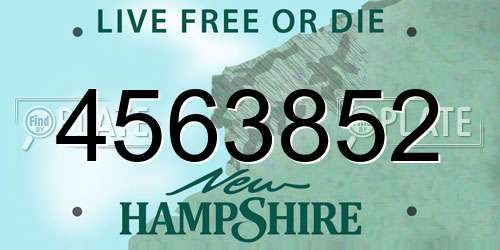4563852 New Hampshire License Plate