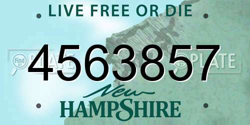 4563857 New Hampshire License Plate