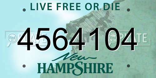 4564104 New Hampshire License Plate