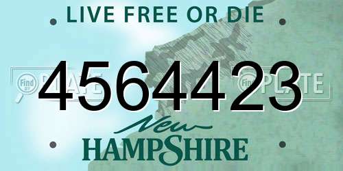 4564423 New Hampshire License Plate