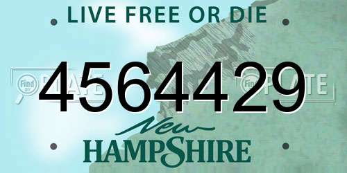 4564429 New Hampshire License Plate
