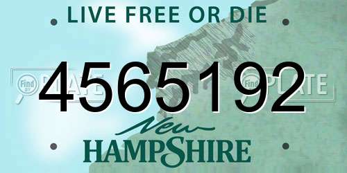 4565192 New Hampshire License Plate
