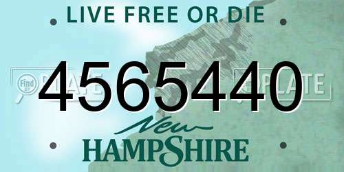 4565440 New Hampshire License Plate