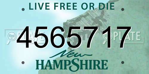 4565717 New Hampshire License Plate
