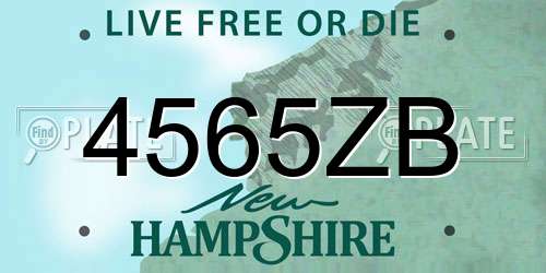 4565ZB New Hampshire License Plate