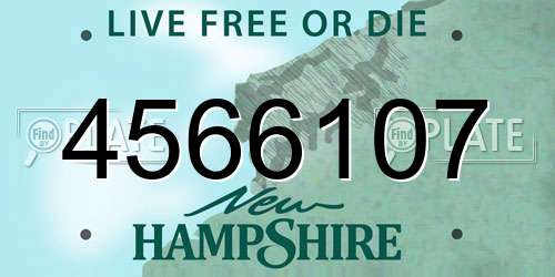 4566107 New Hampshire License Plate