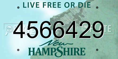 4566429 New Hampshire License Plate