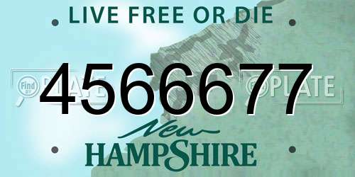 4566677 New Hampshire License Plate