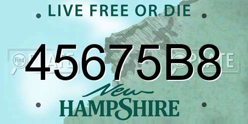 45675B8 New Hampshire License Plate