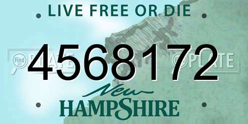 4568172 New Hampshire License Plate
