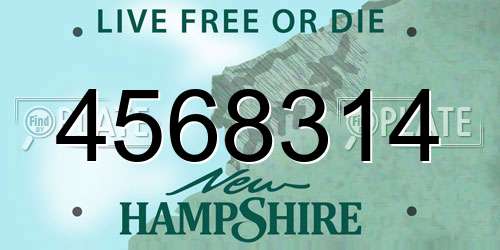4568314 New Hampshire License Plate