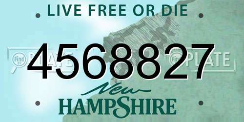 4568827 New Hampshire License Plate