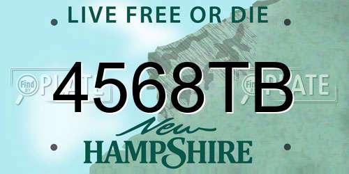 4568TB New Hampshire License Plate
