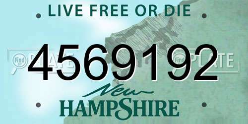 4569192 New Hampshire License Plate