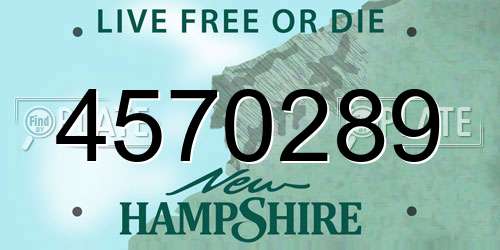 4570289 New Hampshire License Plate