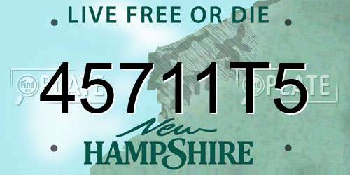 45711T5 New Hampshire License Plate
