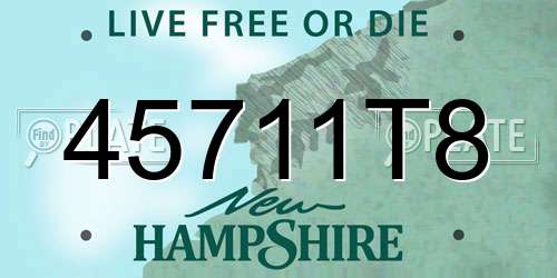 45711T8 New Hampshire License Plate