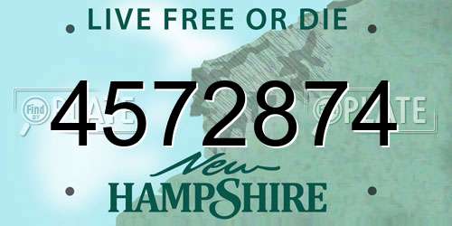 4572874 New Hampshire License Plate